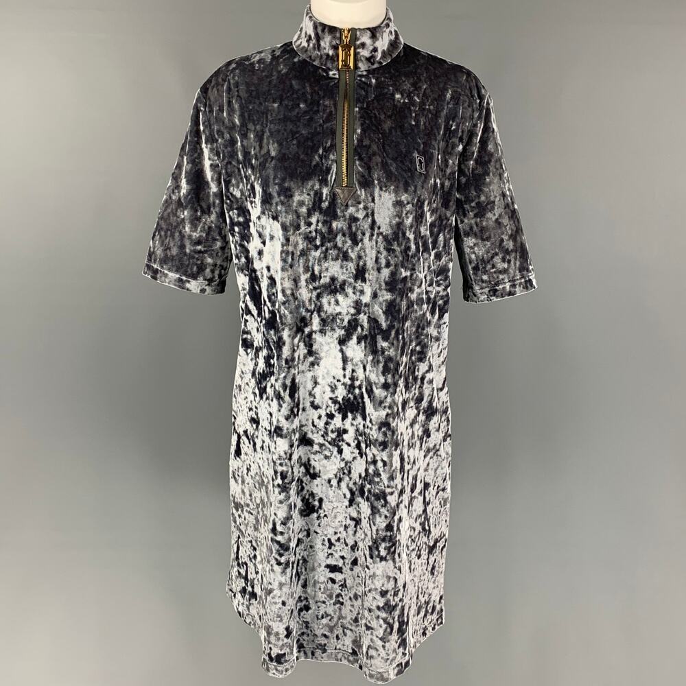 MARC JACOBS Size 4 Dark Gray Metallic Polyester Mini Dress